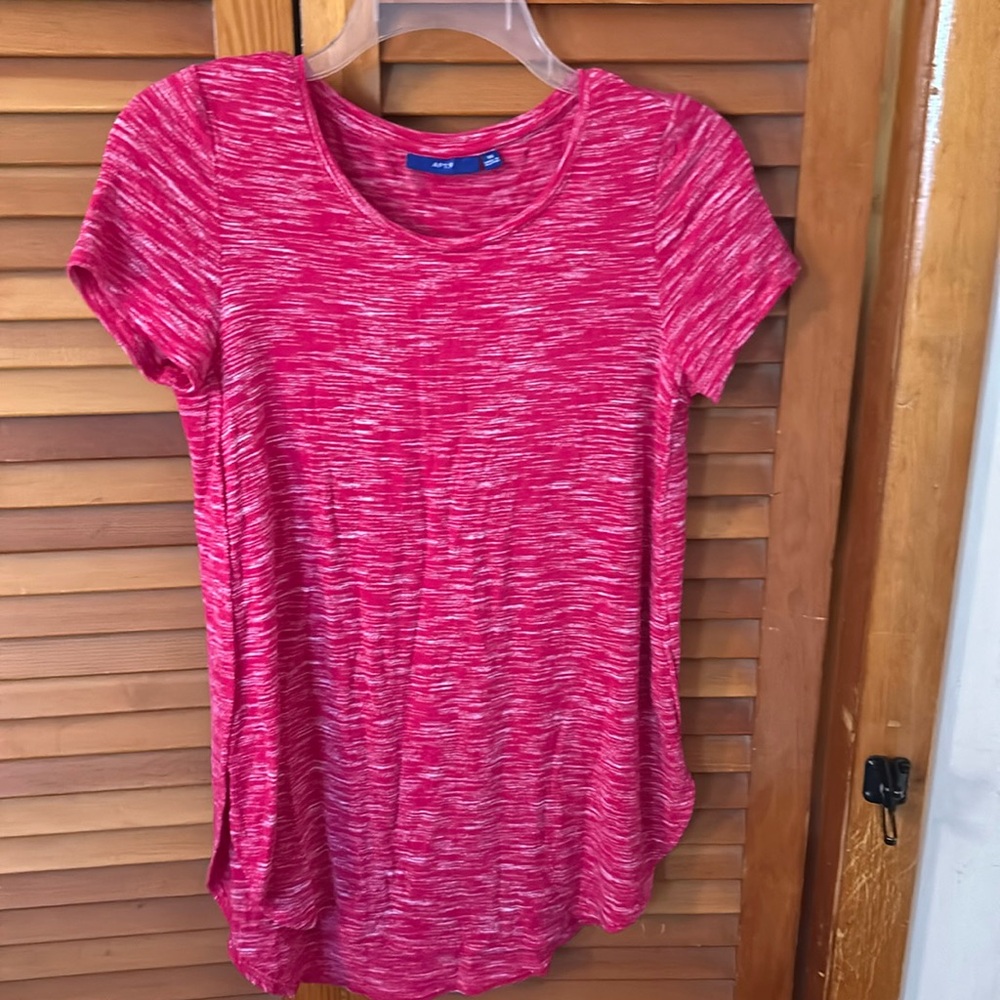 Apt 9 XS short sleeve red and white tunic top